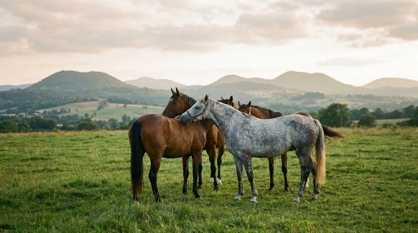 Les chevaux du Rando-Ane en liberté, Haute-Loire